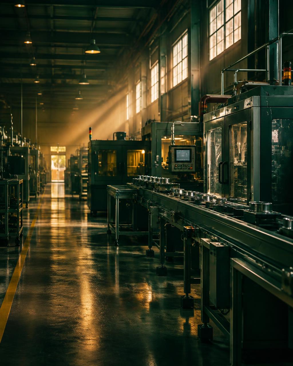 Modern manufacturing facility floor